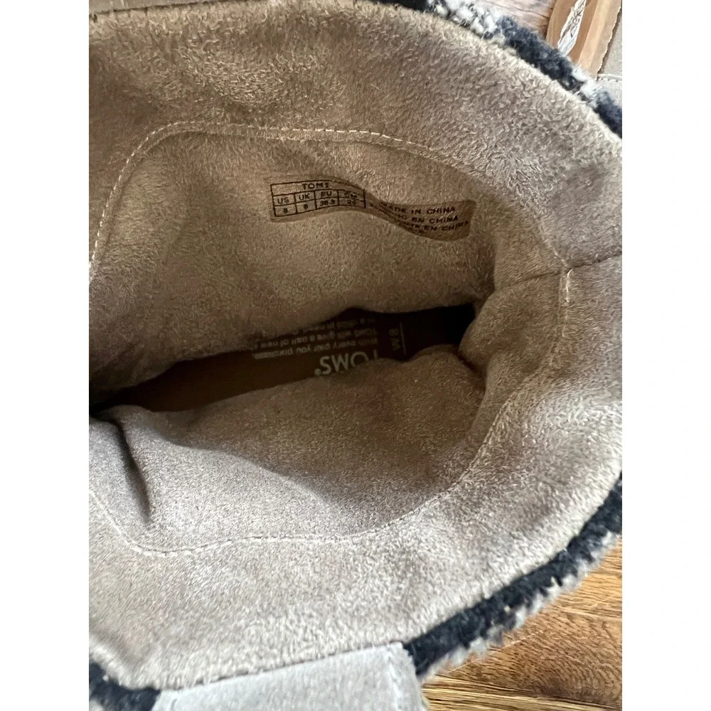 TOMS Laurel Taupe Suede Southwestern Woven Textile Ankle Boots Womens 8